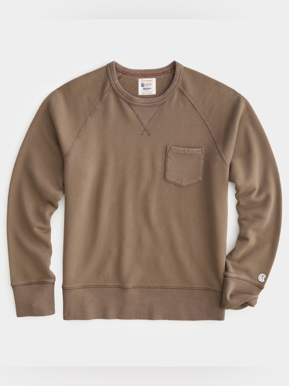 Todd Snyder x Champion French Terry Midwieght Pocket Crewneck Sweatshirt Hickory